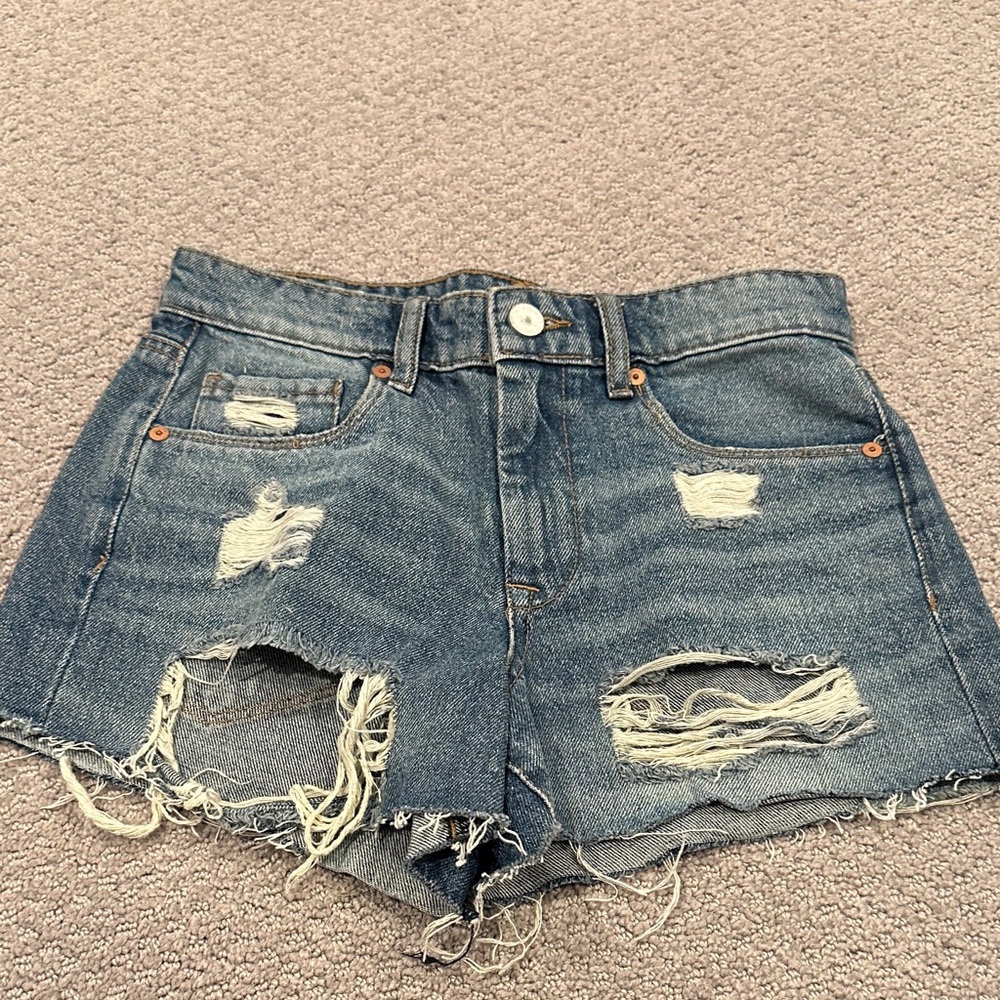 Blank NYC Ripped Blue Jean Shorts